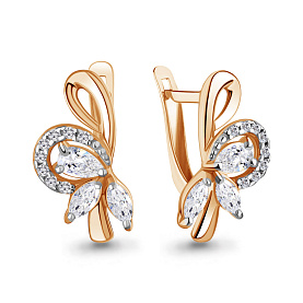 Серьги Аквамарин - Серебро 925, Фианит (арт. 400236А.6)