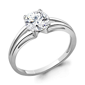 Кольцо Аквамарин - Серебро 925, Фианит (арт. 660431.5)