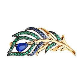 Брошь SOKOLOV - Золото 375, Фианит (арт. 040185-4)