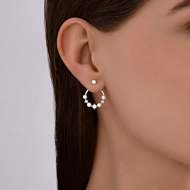 Серьги SOKOLOV - Серебро 925, Жемчуг имитация, Фианит (арт. 94026990)