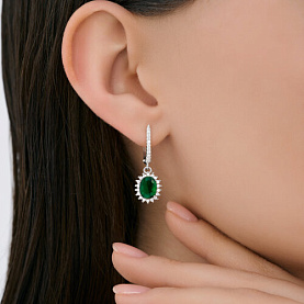 Серьги SOKOLOV - Серебро 925, Фианит (арт. 94027182-91)