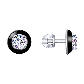 Серьги SOKOLOV - Серебро 925, Фианит, Эмаль (арт. 94023144)