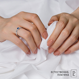 Кольцо Platinum Lab. - Платина 950, Сапфир (арт. ПК-012С-01)