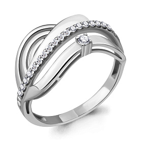 Кольцо Аквамарин - Серебро 925, Фианит (арт. 68764А.5)