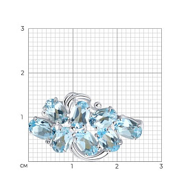 Брошь SOKOLOV - Серебро 925, Топаз (арт. 92040029)