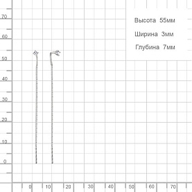 Серьги Аквамарин - Серебро 925, Фианит (арт. 48312А.5)