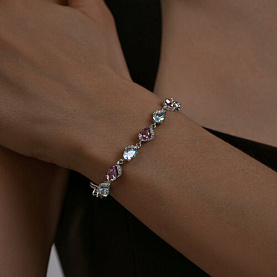 Браслет SOKOLOV - Серебро 925, Аметист, Топаз, Фианит (арт. 92050159)