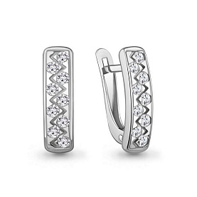 Серьги Аквамарин - Серебро 925, Фианит (арт. 400907А.5)