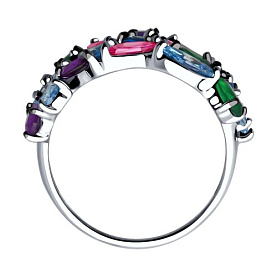 Кольцо SOKOLOV - Серебро 925, Синтетический рубин, Фианит (арт. 94014148)