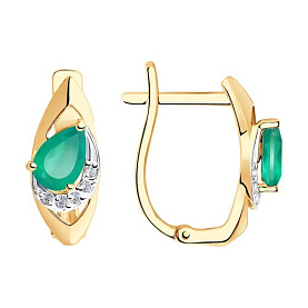 Серьги SOKOLOV - Золото 375, Агат, Фианит (арт. 37725964)