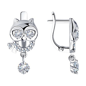 Серьги SOKOLOV - Серебро 925, Фианит (арт. 94023721)