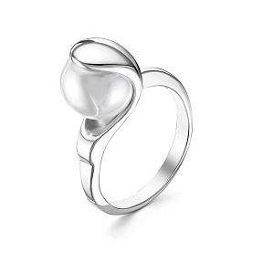 Кольцо Красная пресня - Серебро 925, Жемчуг имитация (арт. 2366070Д)