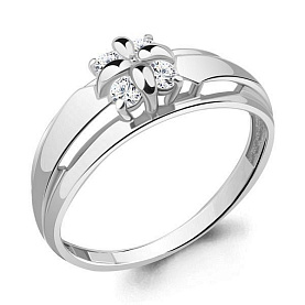 Кольцо Аквамарин - Серебро 925, Фианит (арт. 68318А.5)