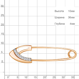 Булавка Аквамарин - Серебро 925, Фианит (арт. 77470А.6)