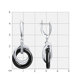 Серьги SOKOLOV - Серебро 925, Керамика, Фианит (арт. 94025853)