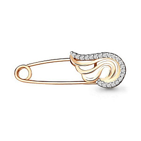 Булавка Аквамарин - Серебро 925, Фианит (арт. 71518А.6)