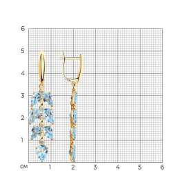Серьги SOKOLOV - Серебро 925, Топаз, Фианит (арт. 92025303)
