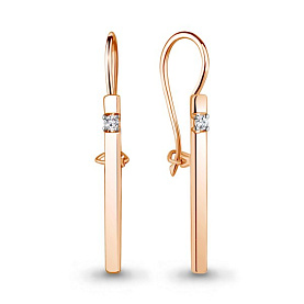 Серьги Аквамарин - Золото 585, Фианит (арт. 46693.1)