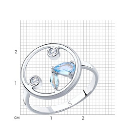 Кольцо SOKOLOV - Серебро 925, Топаз, Фианит (арт. 92011871)