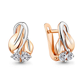 Серьги Аквамарин - Серебро 925, Фианит (арт. 46890А.6)