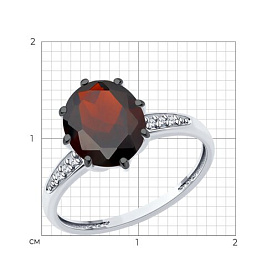 Кольцо Diamant - Серебро 925, Гранат, Фианит (арт. 94-310-02054-2)