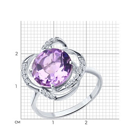 Кольцо Diamant - Серебро 925, Аметист, Фианит (арт. 94-310-01920-1)