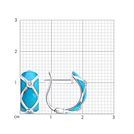 Серьги Diamant - Серебро 925, Фианит, Эмаль (арт. 94-120-00235-1)