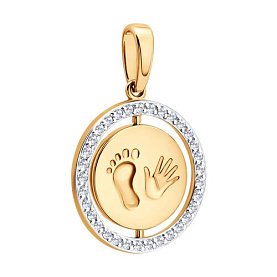 Подвеска SOKOLOV - Золото 585, Фианит (арт. 036910)