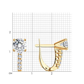 Серьги SOKOLOV - Серебро 925, Фианит (арт. 93020037)