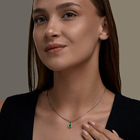 Подвеска SOKOLOV - Серебро 925, Агат, Фианит (арт. 92030879)