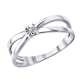 Кольцо SOKOLOV - Серебро 925, Бриллиант (арт. 87010104)