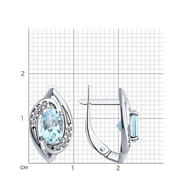 Серьги Diamant - Серебро 925, Топаз, Фианит (арт. 94-320-02685-2)