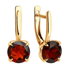 Серьги Diamant - Золото 585, Гранат, Эмаль (арт. 51-320-02058-3)