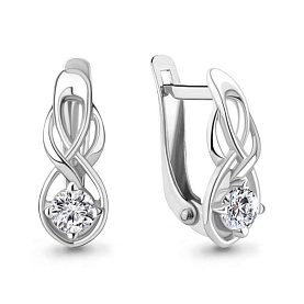 Серьги Аквамарин - Серебро 925, Фианит (арт. 437151А.5)