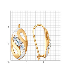 Серьги SOKOLOV - Золото 375, Фианит (арт. 028070-4)