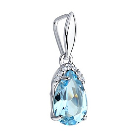 Подвеска SOKOLOV - Серебро 925, Топаз, Фианит (арт. 92030310)