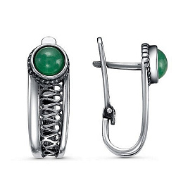 Серьги Красная пресня - Серебро 925, Синтетический агат (арт. 33314882за)