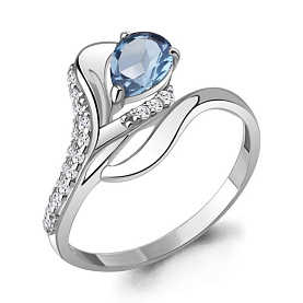 Кольцо Аквамарин - Серебро 925, Топаз swiss (арт. 6692605А.5)