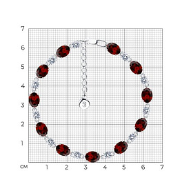 Браслет SOKOLOV - Серебро 925, Гранат, Фианит (арт. 92050151)