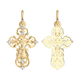 Подвеска SOKOLOV - Золото 585, Фианит (арт. 121271)