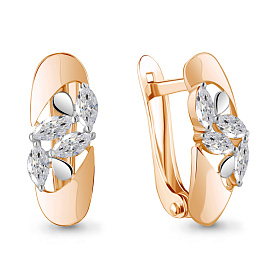 Серьги Аквамарин - Серебро 925, Фианит (арт. 49215.6)