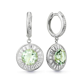 Серьги Дар - Серебро 925, Празиолит, Фианит (арт. С-5268рс41200)