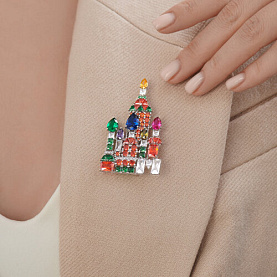 Брошь SOKOLOV - Серебро 925, Фианит (арт. 94040349)