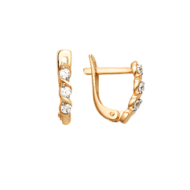 Серьги ЮФ Династия - Золото 585, Фианит (арт. 000552-1102)