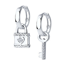 Серьги SOKOLOV - Серебро 925, Фианит (арт. 94026427)