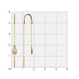 Серьги SOKOLOV - Золото 375, Фианит (арт. 028674-4)