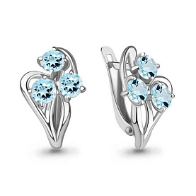 Серьги Аквамарин - Серебро 925, Топаз (арт. 4411302.5)