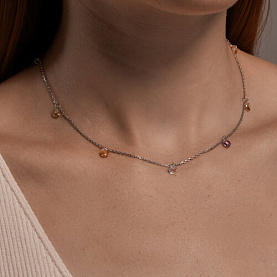 Колье SOKOLOV - Серебро 925, Аметист, Топаз, Хризолит, Цитрин (арт. 92070087)