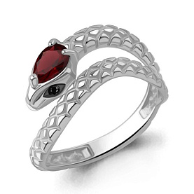 Кольцо Аквамарин - Серебро 925, Гранат (арт. 65023403Ч.5)