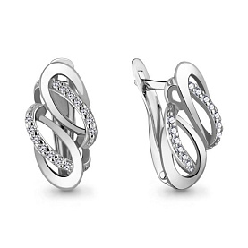 Серьги Аквамарин - Серебро 925, Фианит (арт. 42529А.5)